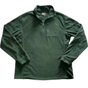 L.L.Bean Men's Fleece 1/2 Zip Pullover Forest Green Chest Zip Pocket Cozy Medium